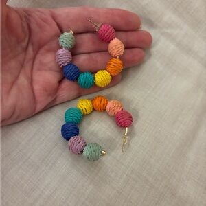 Purple and Pink Crochet Beaded Earrings